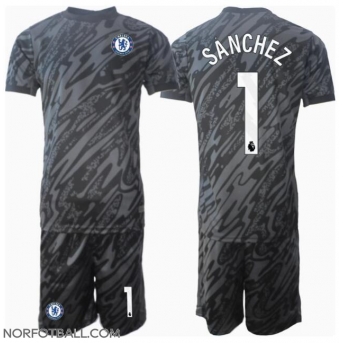 Billige Fotballdrakt Chelsea Robert Sanchez #1 Keeper Replika Bortedraktsett Barn 2024-25 Kortermet (med bukser)